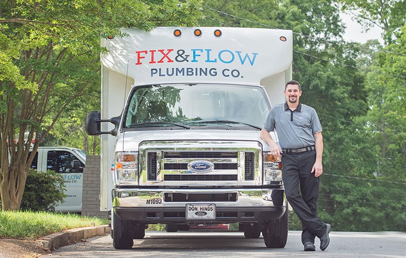 Fix & Flow Service Van with Owner Stephen Thompson