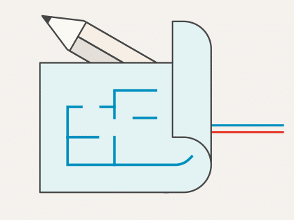 blueprint of bathroom remodel project