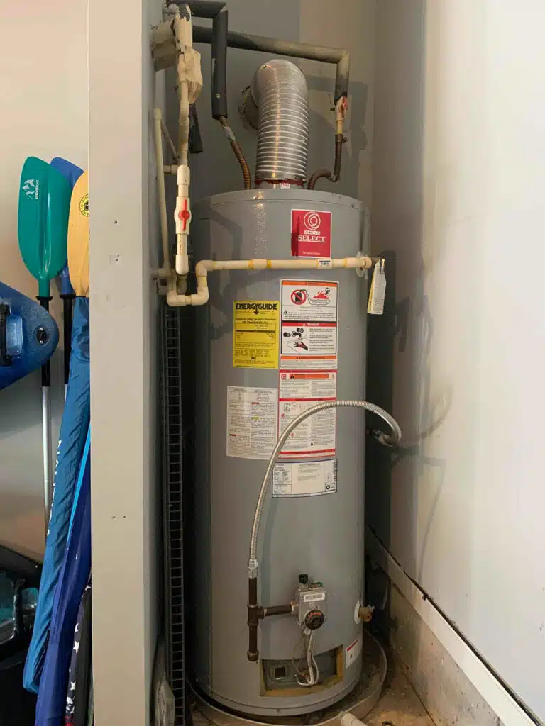 Image of old Water Heater that needs repair or replacement