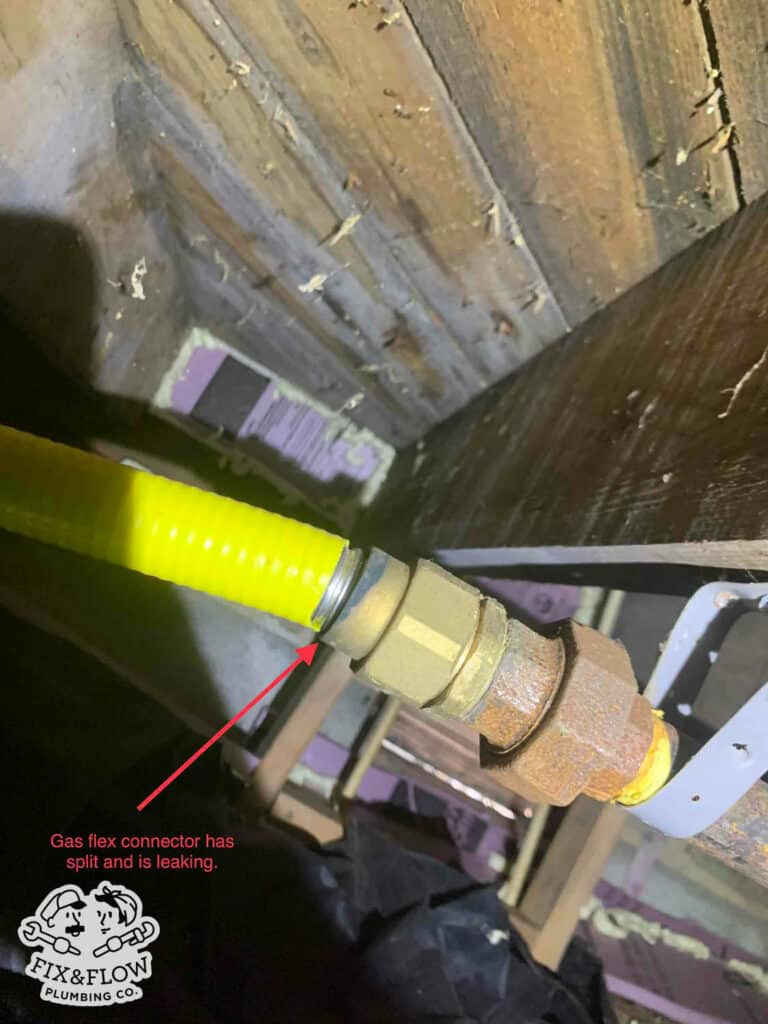 Leaking Gas Flex Connector